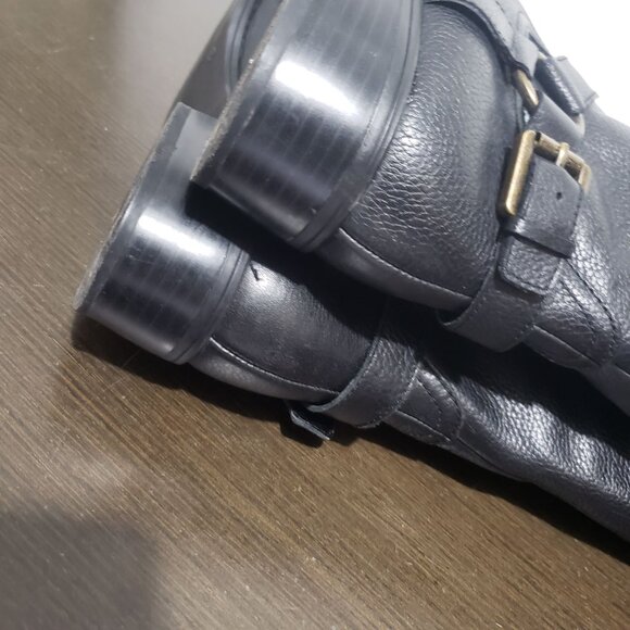 LAUREN Ralph Lauren McLeod Black Lether Riding Boots Knee High 8B - Picture 10 of 14